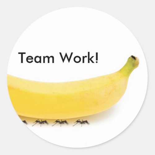 Team Work Banana  Ants _ Funny Classic Round Sticker