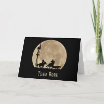 Team Work Business Motivational Card with Cowboys