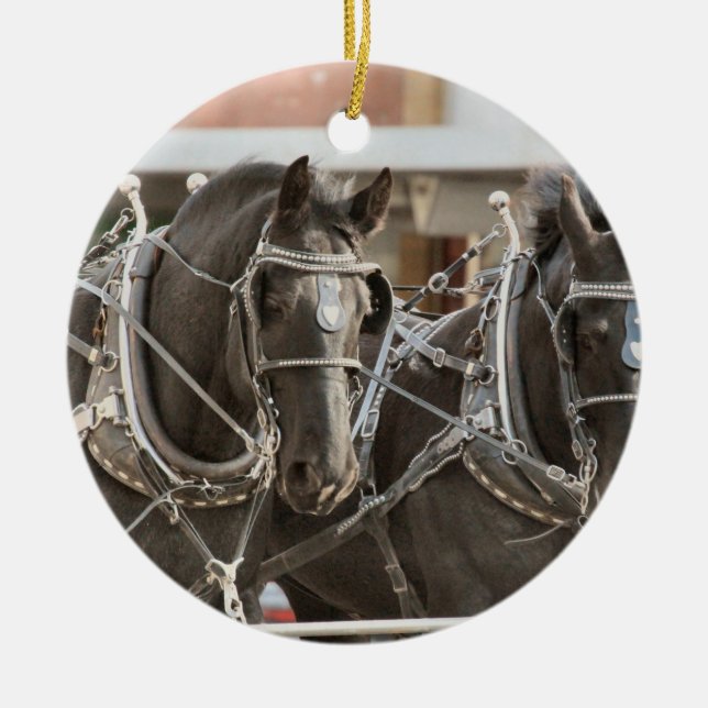Team work ceramic ornament (Front)