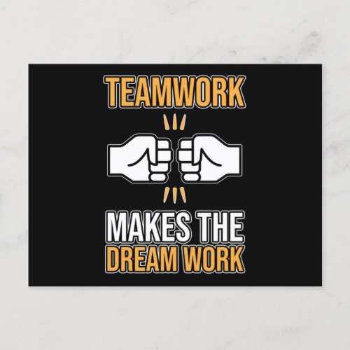 Team Work Makes Dream Work Employee Appreciation G Announcement Postcard