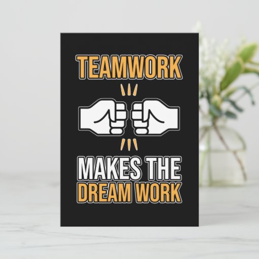 Team Work Makes Dream Work Employee Appreciation G Invitation | Zazzle