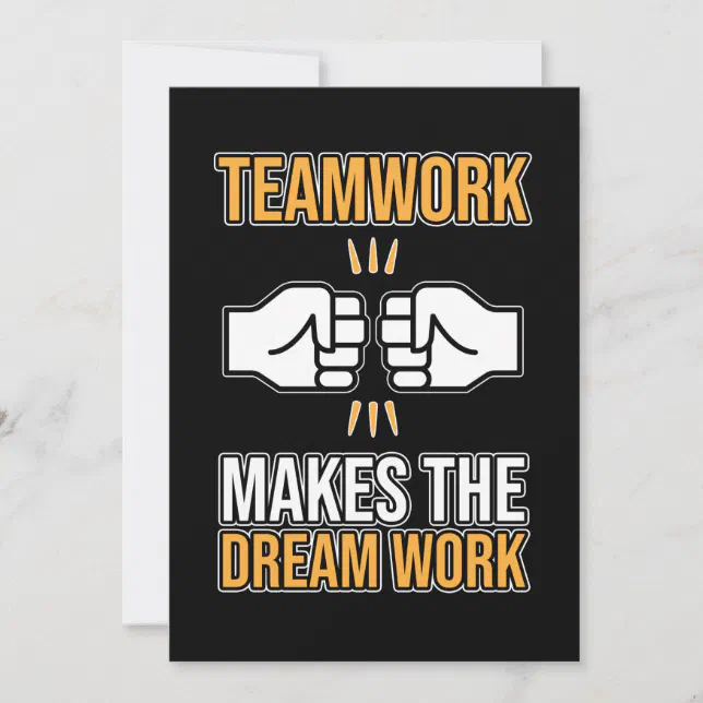 Team Work Makes Dream Work Employee Appreciation G Invitation | Zazzle