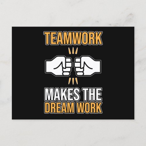 Team Work Makes Dream Work Employee Appreciation G Invitation Postcard