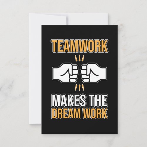 Team Work Makes Dream Work Employee Appreciation G RSVP Card
