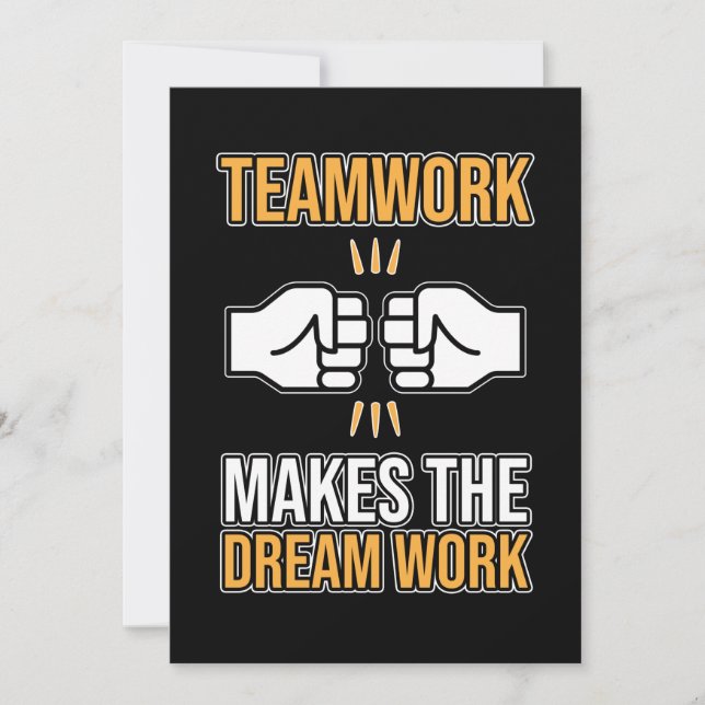 Team Work Makes Dream Work Employee Appreciation G Thank You Card (Front)