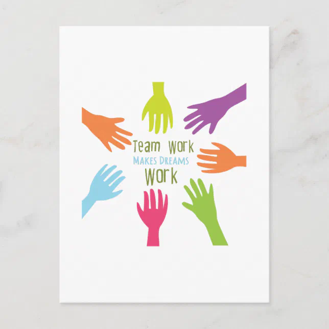 Team Work Postcard | Zazzle