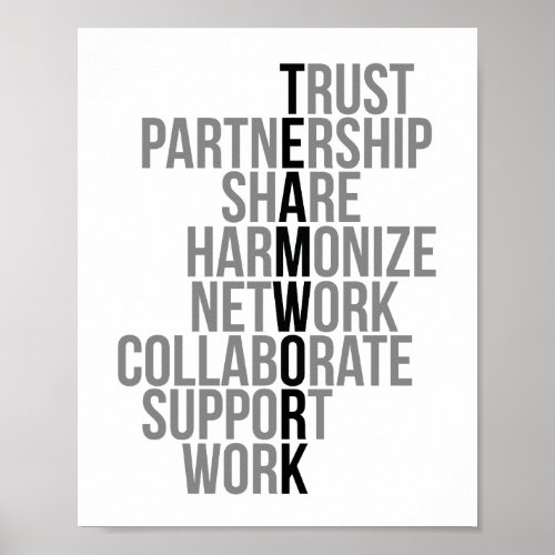 Team Work Trust Partnership Share Poster