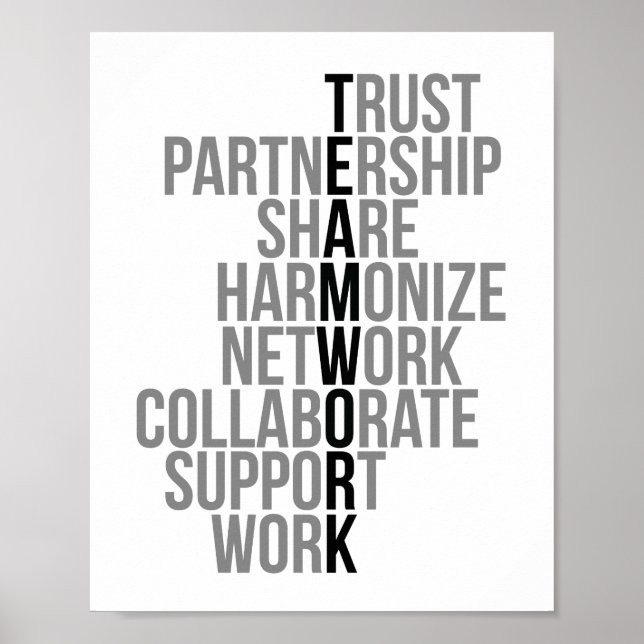 Team Work Trust Partnership Share Poster (Front)