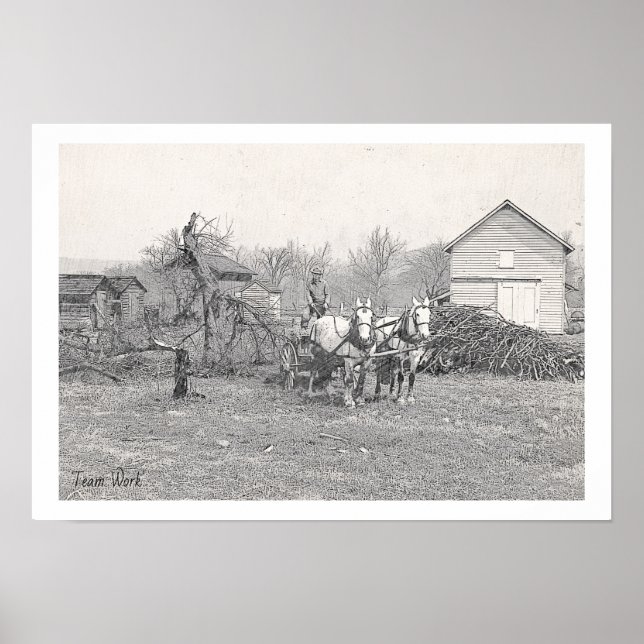 Team Work Vintage Art Poster (Front)