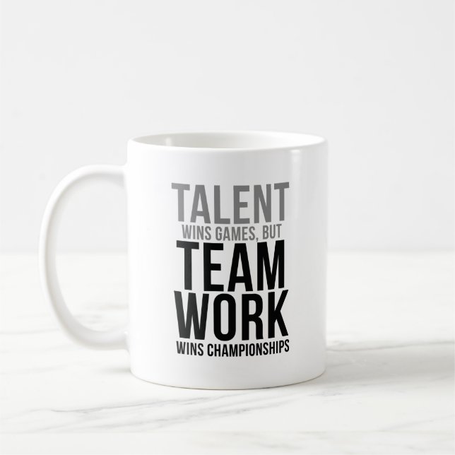Team Work Wins Championships Coffee Mug (Left)