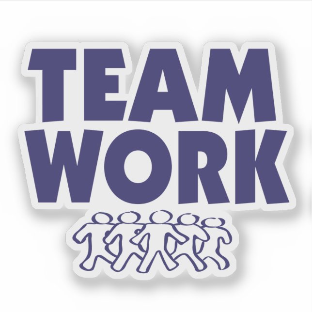 Team Work with graphic award or recognition Sticker (Front)