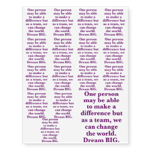 "Team World Change" Dream BIG Design Temporary Tattoos
