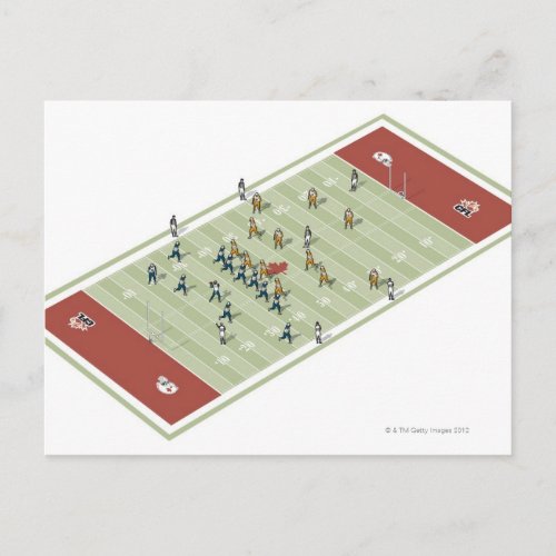 Teams on Canadian football pitch Postcard
