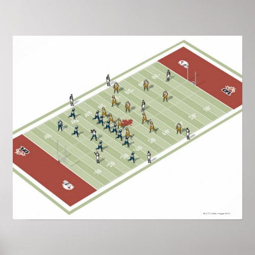Teams on Canadian football pitch Poster