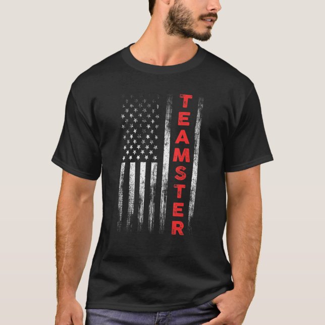 Teamster American Flag Patriotic Truck Driver Us T T-Shirt (Front)
