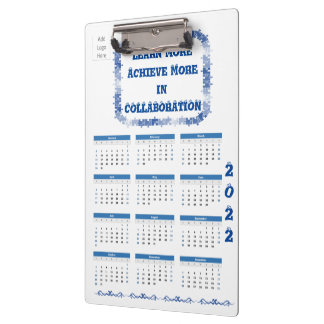 Teamwork 2022 Blue and White Clipboard