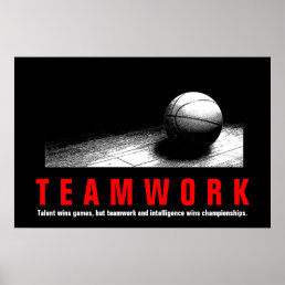 Teamwork Basketball Inspirational Quote Players Poster