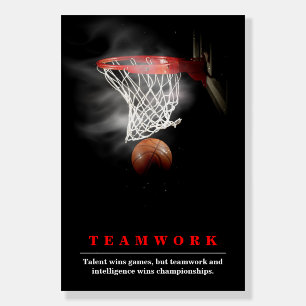 Teamwork Basketball Motivational Inspirational Foam Board