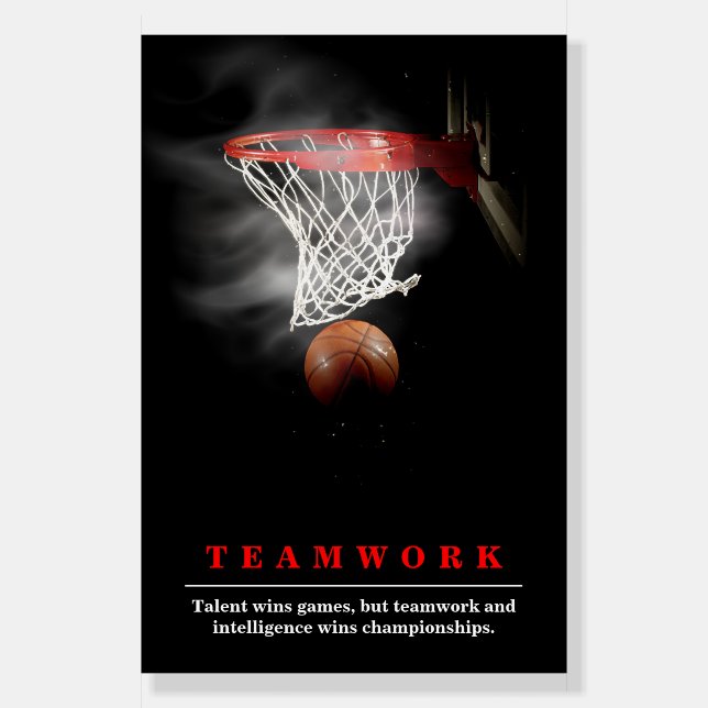 Teamwork Basketball Motivational Inspirational Foam Board (Front)