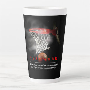 Teamwork Basketball Motivational Inspirational Latte Mug