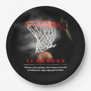 Teamwork Basketball Motivational Inspirational Paper Plates