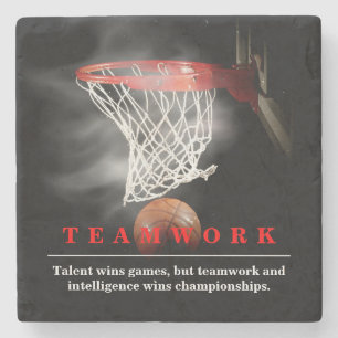 Teamwork Basketball Motivational Inspirational Stone Coaster
