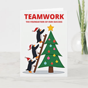 Teamwork Builds Christmas Success Card
