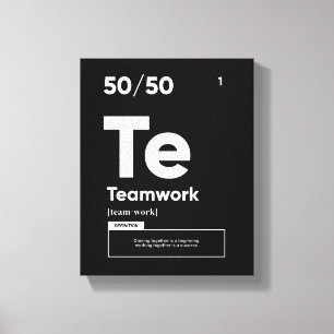 Teamwork Definition Motivational Poster Canvas Print