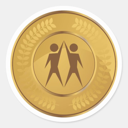 Teamwork Gold Medal Classic Round Sticker