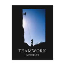 Teamwork is Patience Motivational Postcard