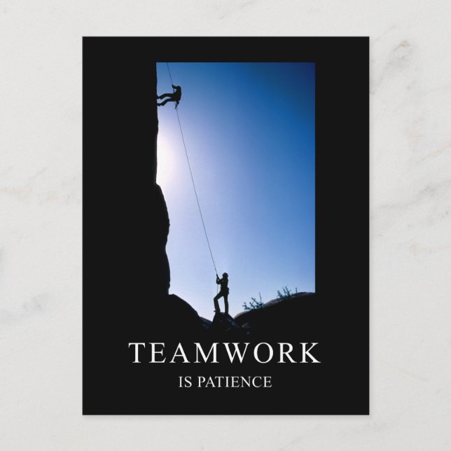 Teamwork is Patience Motivational Postcard (Front)