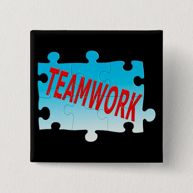 Teamwork Jigsaw Puzzle Button (Front)