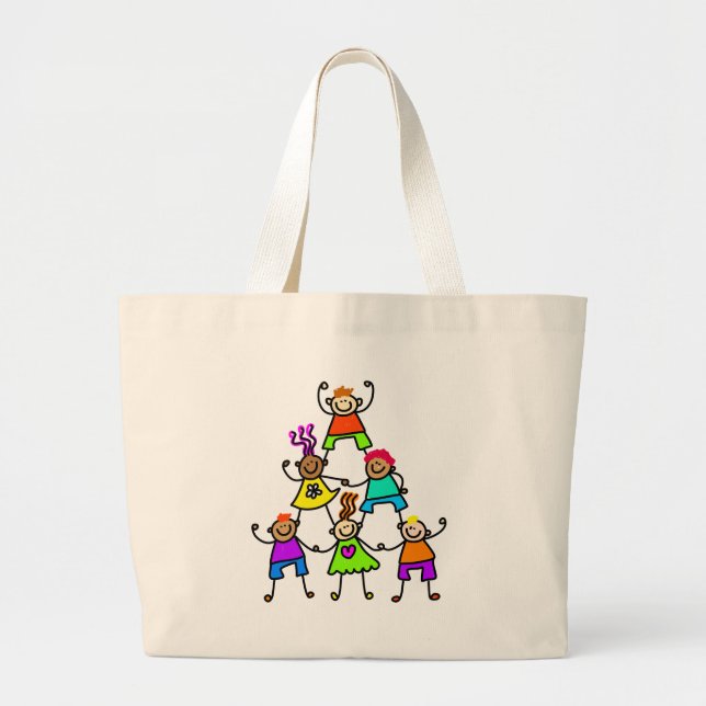 Teamwork Kids Large Tote Bag (Front)