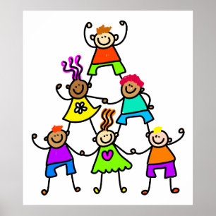 Teamwork Kids Poster