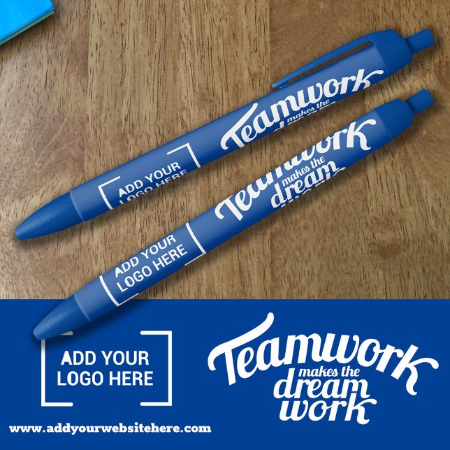 Teamwork makes the dream work blue add your logo pen (Creator Uploaded)