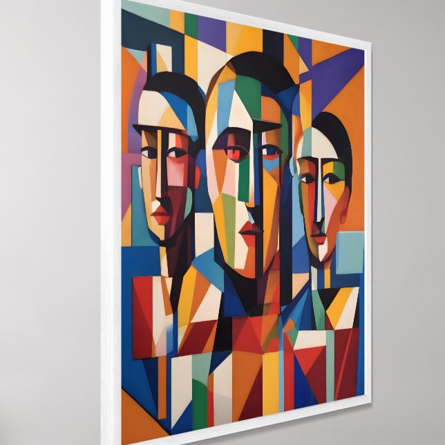 Teamwork Modern Abstract Print | Wall Art  (Framed Angled)