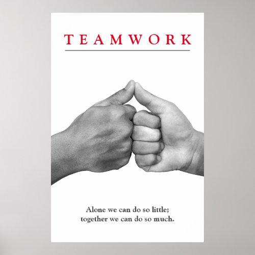 Teamwork Motivational Inspirational Hands Poster