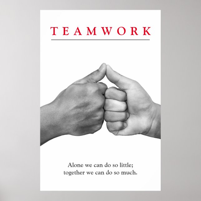 Teamwork Motivational Inspirational Hands Poster (Front)