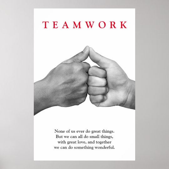 Teamwork Motivational Inspirational Hands Poster | Zazzle.com