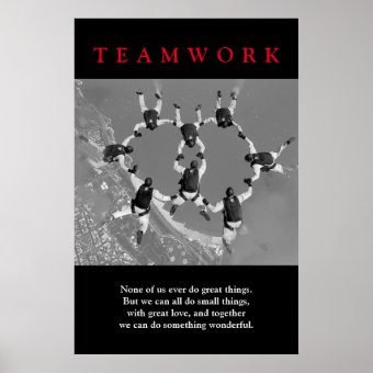 Teamwork Motivational Inspirational Poster | Zazzle