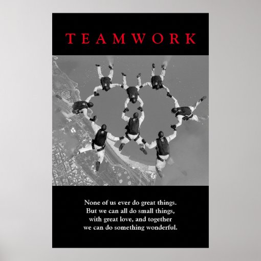 Teamwork Motivational Inspirational Poster | Zazzle