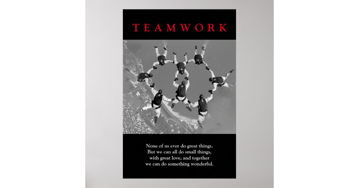 Teamwork Motivational Inspirational Poster | Zazzle