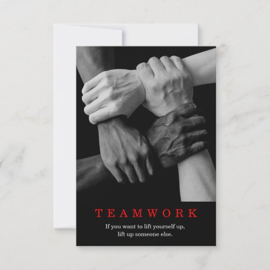Teamwork Motivational Inspirational Quote Hands (Front)