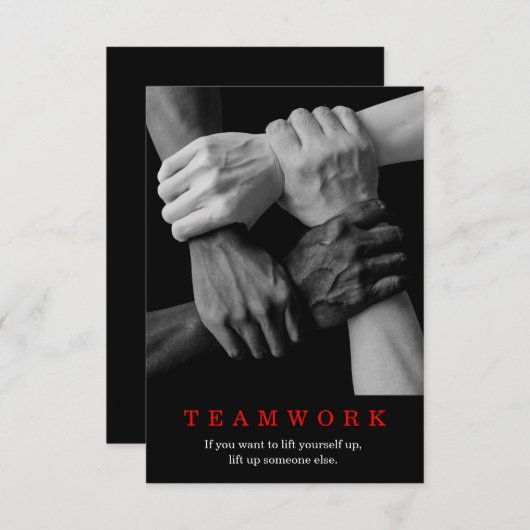 Teamwork Motivational Inspirational Quote Hands (Front/Back)