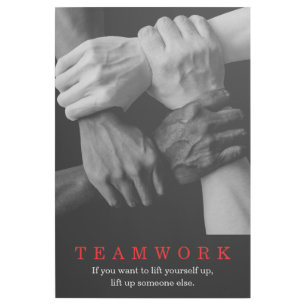 Teamwork Motivational Inspirational Quote Hands Gallery Wrap