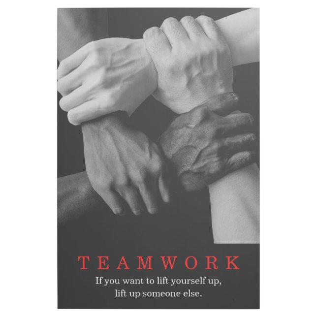 Teamwork Motivational Inspirational Quote Hands Gallery Wrap (Front)