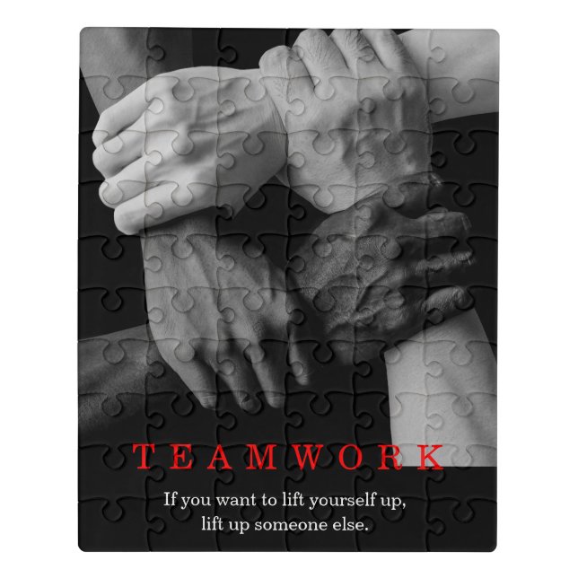 Teamwork Motivational Inspirational Quote Hands Jigsaw Puzzle (Puzzle Vertical)