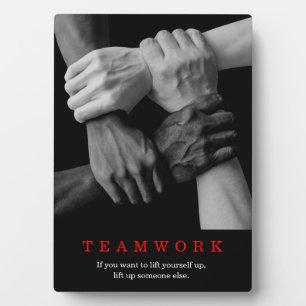 Teamwork Motivational Inspirational Quote Hands Plaque