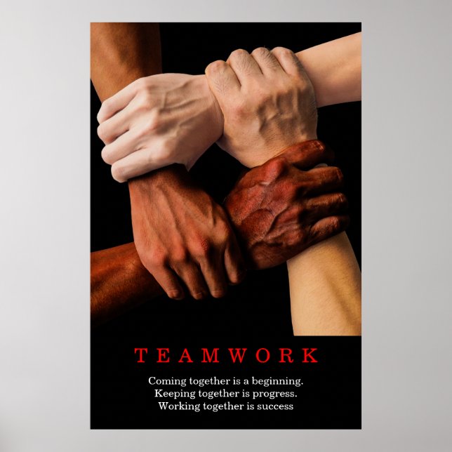 Teamwork Motivational Inspirational Quote Poster (Front)