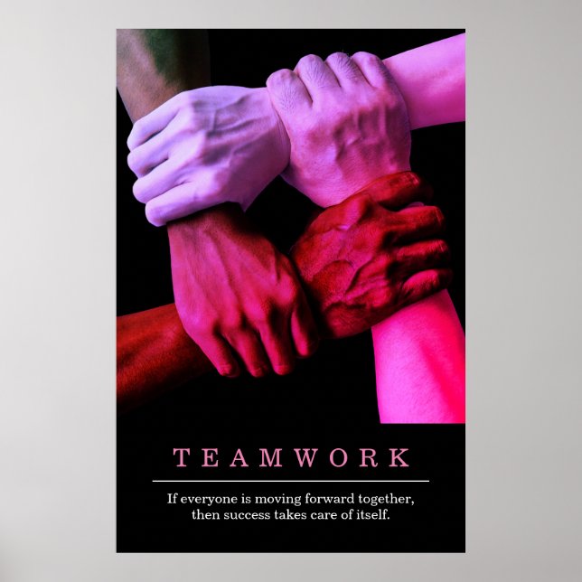Teamwork Motivational Inspirational Quote Poster (Front)